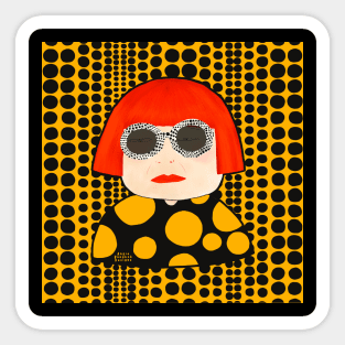 Yayoi Kusama inspired and her yellow polkadots Sticker